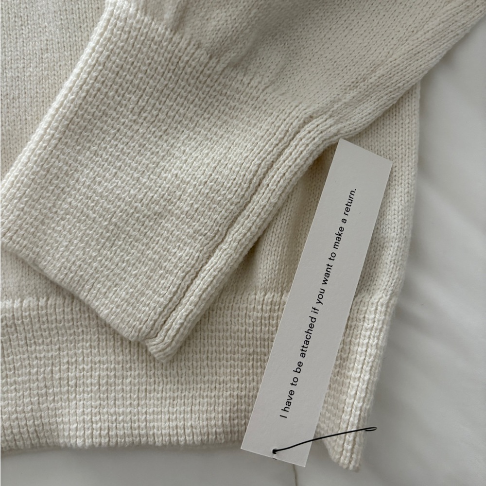 Reformation Saylor Cashmere Blend V-neck Ivory - Size S - Picture 5 of 6